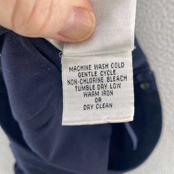 Talbots Pants Womens 12 Navy Stretch Tapered Leg Pockets Office Career Casual - Picture 7 of 12